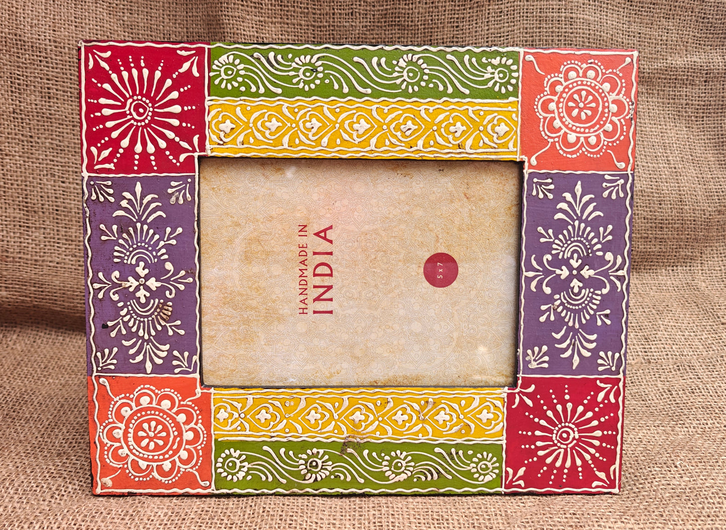 Handcrafted Indian Folk Art Photo Frame | Multicolour | 5x7 inch