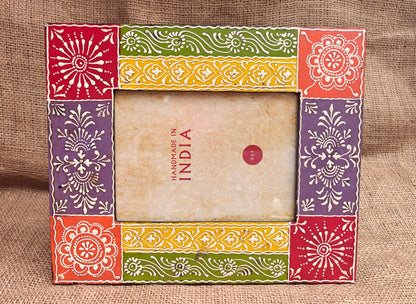 Handcrafted Indian Folk Art Photo Frame | Multicolour | 5x7 inch