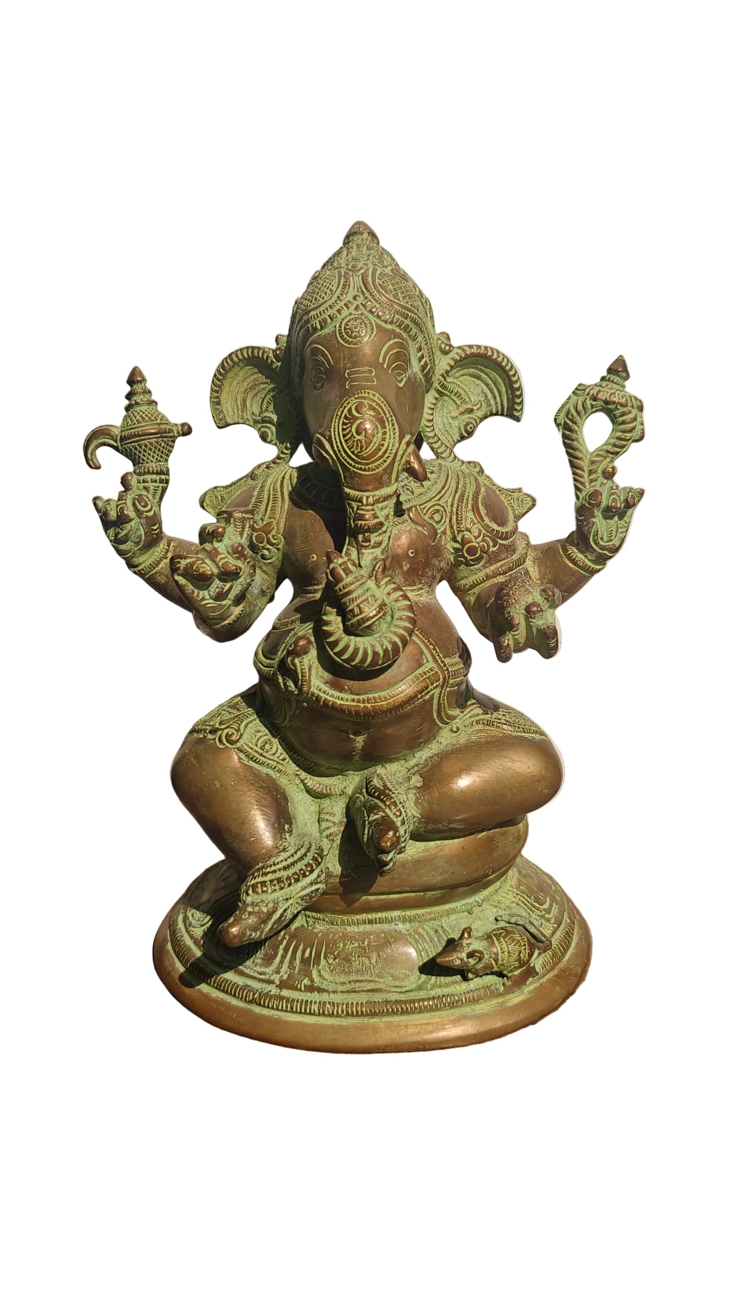 Handcrafted Brass Ganesha Statue | Seated Pose | Remover of Obstacles | 9.5 inch