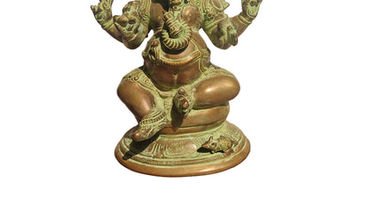 Handcrafted Brass Ganesha Statue | Seated Pose | Remover of Obstacles | 9.5 inch