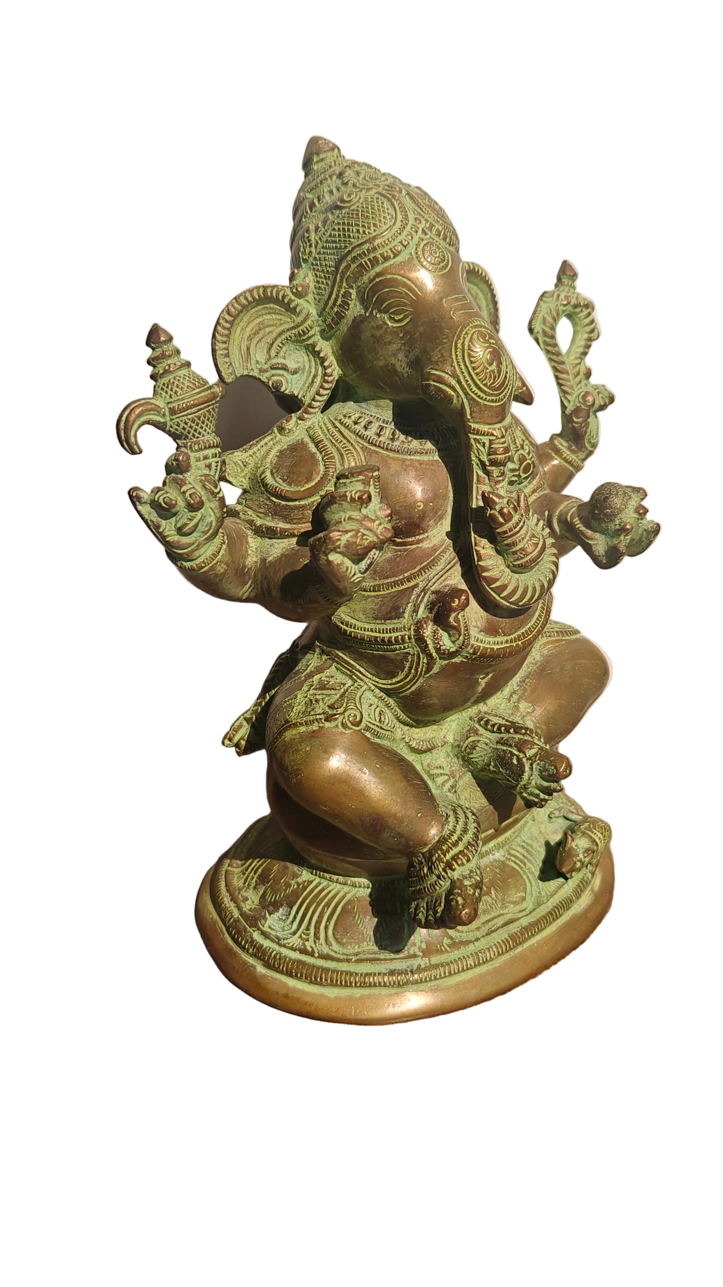 Handcrafted Brass Ganesha Statue | Seated Pose | Remover of Obstacles | 9.5 inch