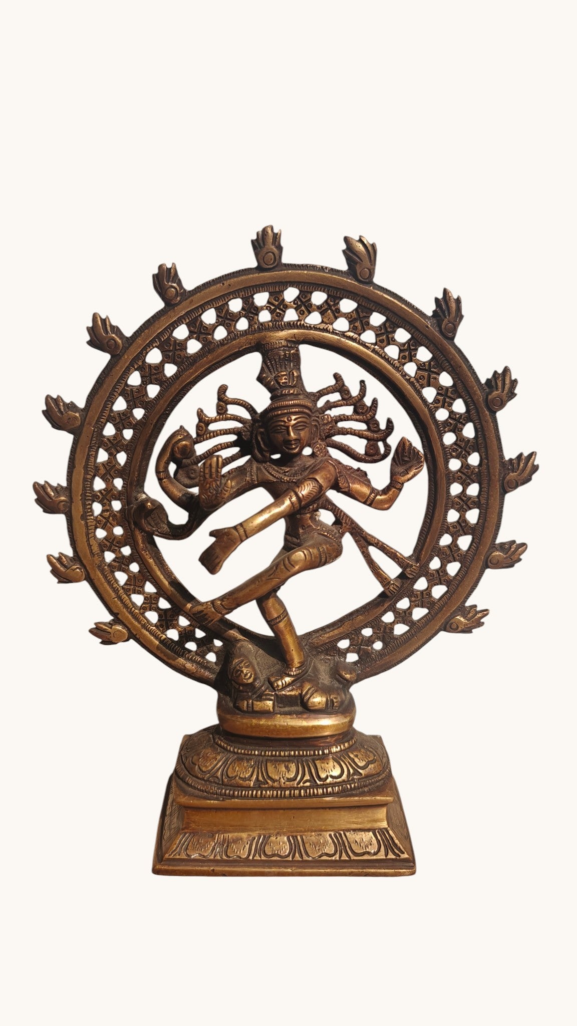 Handcrafted Brass Nataraja Statue | Lord Shiva Dancing | Lord of Dance | 9.5 inch