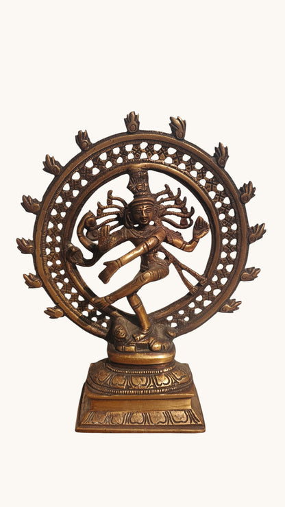 Handcrafted Brass Nataraja Statue | Lord Shiva Dancing | Lord of Dance | 9.5 inch