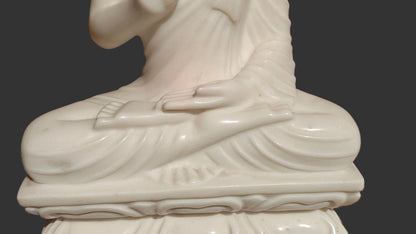 Handcrafted Marble Buddha Statue | Meditating Gautama Buddha | 15 inch