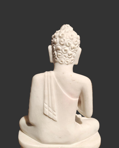 Handcrafted Marble Buddha Statue | Meditating Gautama Buddha | 15 inch