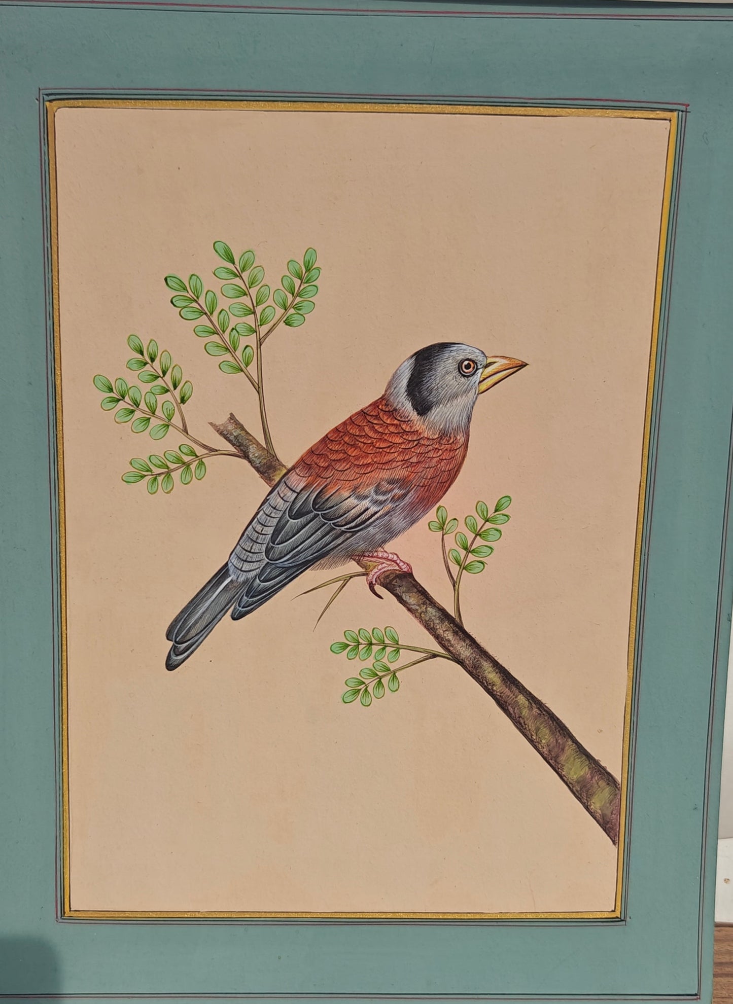Mughal Miniature Bird & Botanical Painting | Hand-Painted on Paper | Indian Miniature Art | 8x10 inch