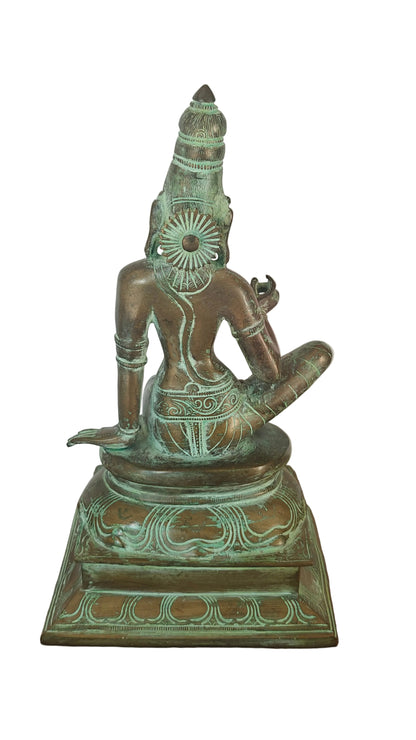 Handcrafted Brass Parvati Statue | Seated Goddess in Lalitasana | Divine Feminine | 12 inch