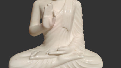 Handcrafted Marble Buddha Statue | Meditating Gautama Buddha | 15 inch