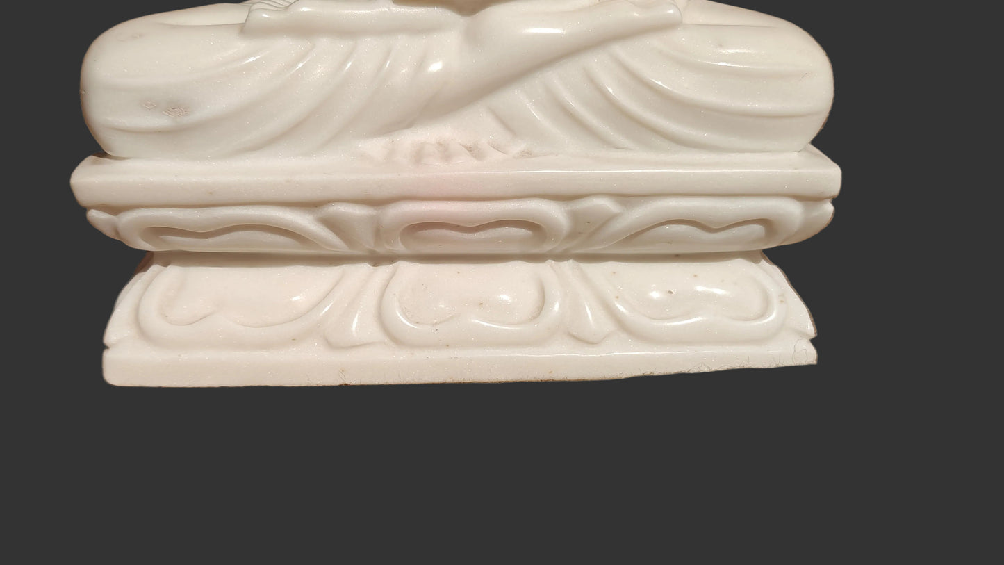 Handcrafted Marble Buddha Statue | Meditating Gautama Buddha | 15 inch