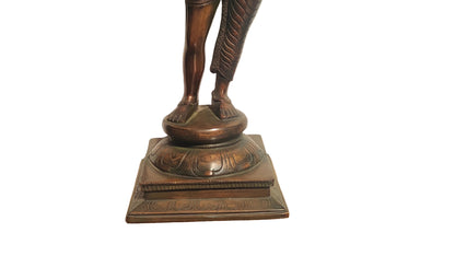 Brass Ardhanarishvara Statue | Shiva Parvati United Form Idol | 16 inch Handcrafted Hindu Sculpture