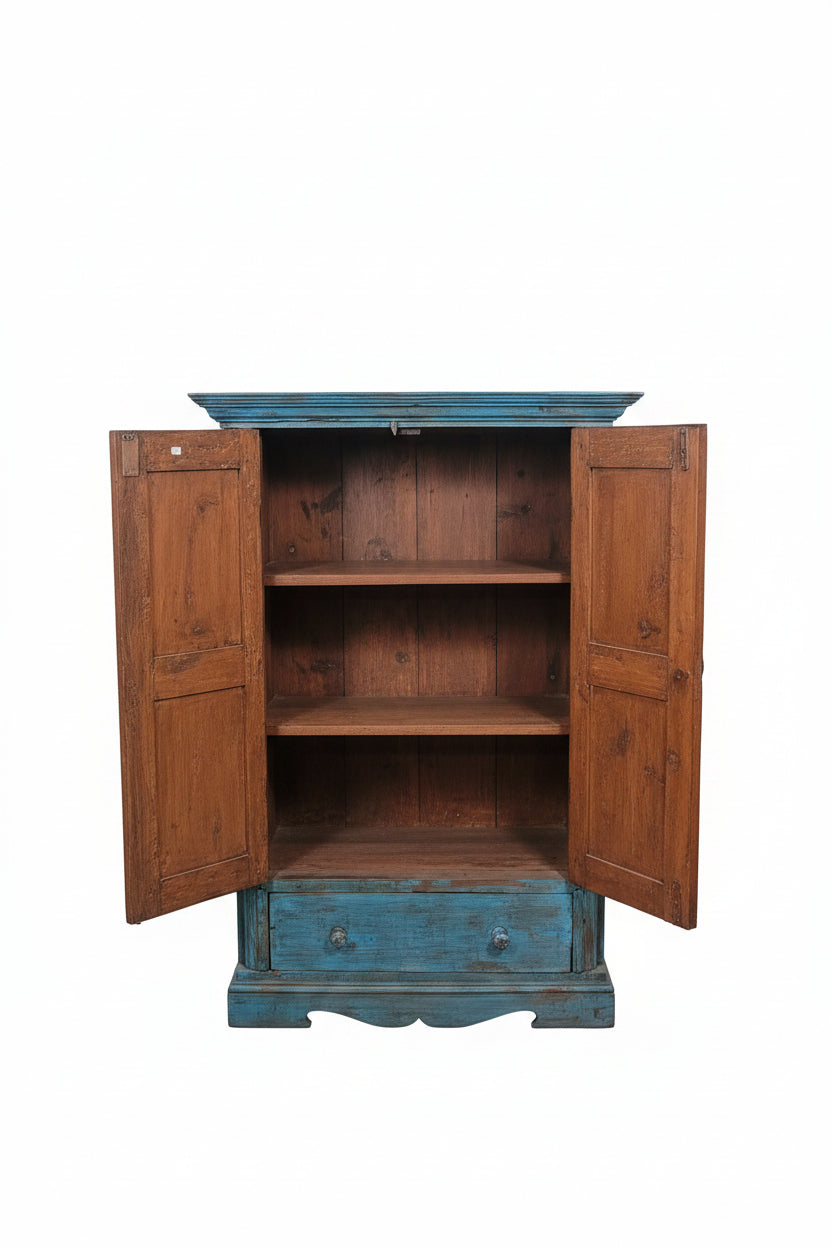 Styled view of vintage Surajmukhi Cabinet — Timeless Treasures collection, Poonam Backliwal