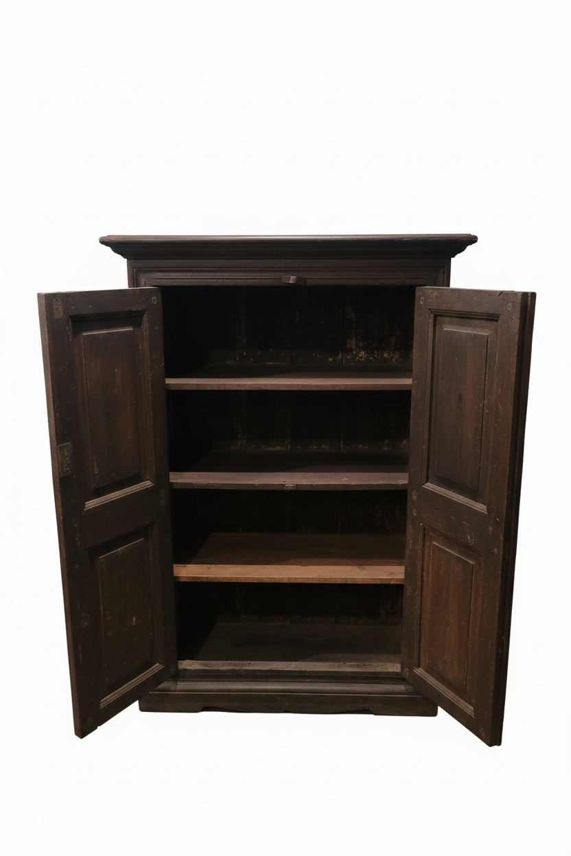 Vintage hand-carved Sunburst Surajmukhi Cabinet with radiating sun motif — inside view
