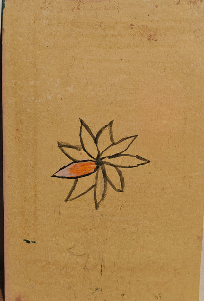 Hand-Painted Floral Miniature Painting | Pink Blossoms & Green Foliage | Pastel | 6x9 inch