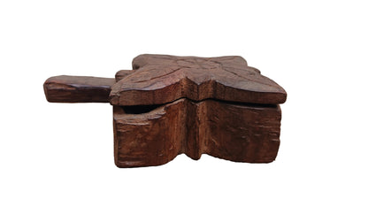 Hand-Carved Wooden Spice Box | Traditional Indian Masala Dabba | Small