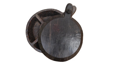 Antique Wooden Spice Box | Traditional Indian Masala Dabba | Hand-Carved