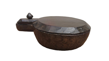 Antique Wooden Spice Box | Traditional Indian Masala Dabba | Hand-Carved